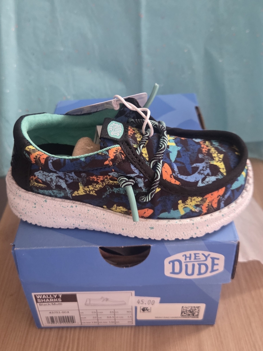 Hey Dude Baby C5 Wally T Sharks Brand New In Box Hey Dudes Multi Color